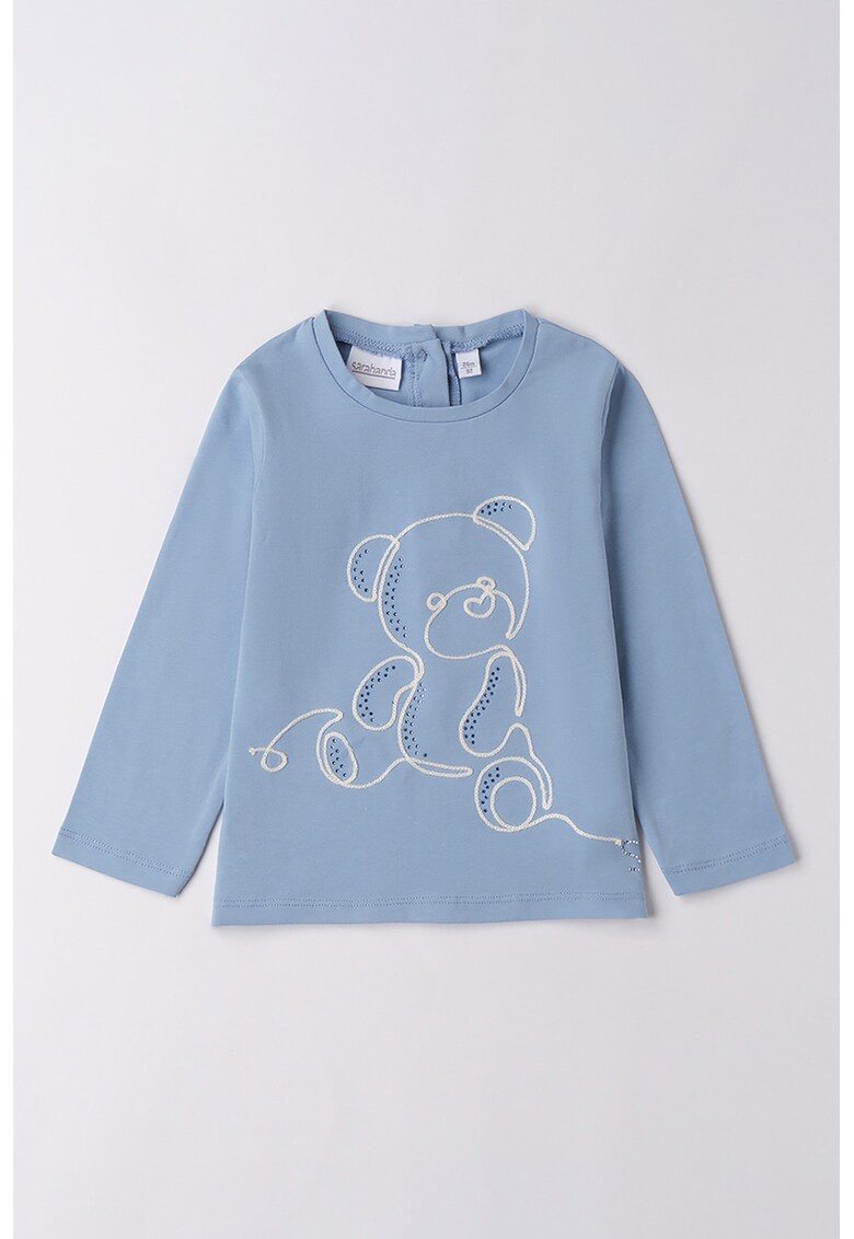 Bluza cu strasuri - Alb/Albastru lavanda