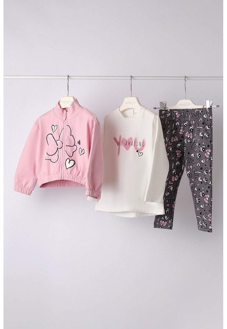 Set de imbracaminte cu imprimeu - 3 piese