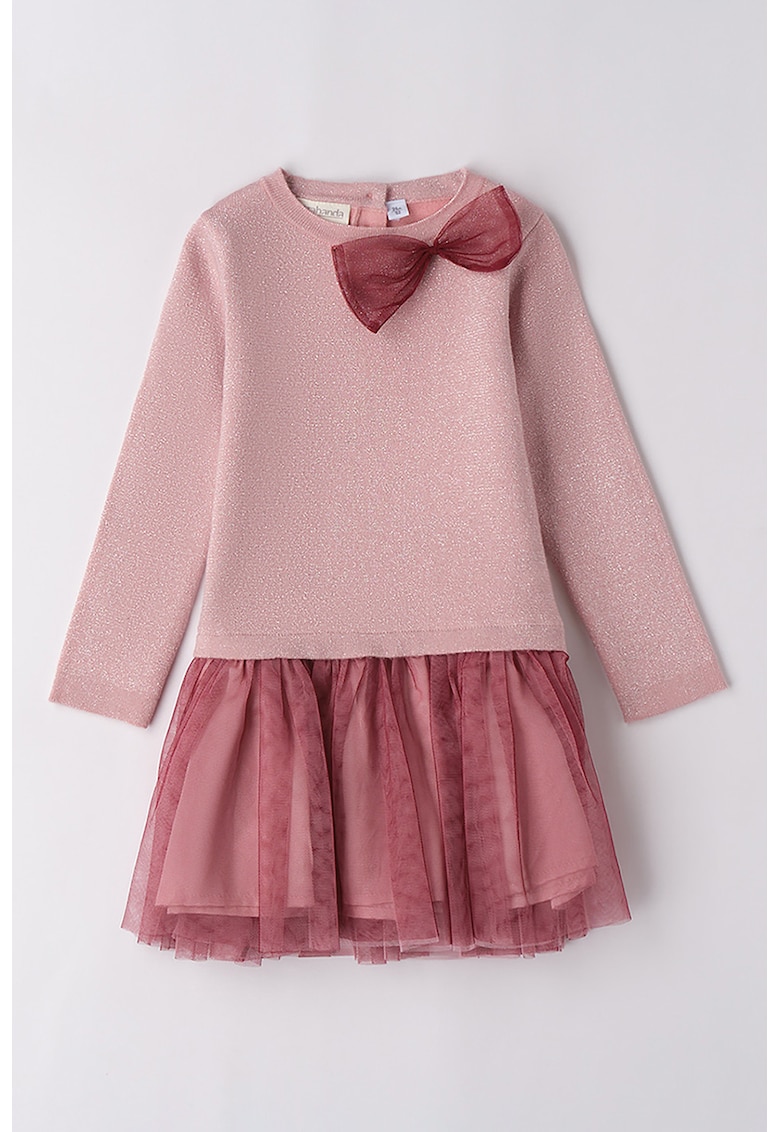 Rochie evazata cu aplicatie cu tul