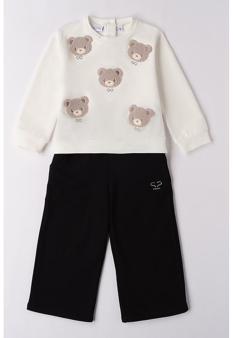 Set de bluza de trening si pantaloni cu aplicatii urs