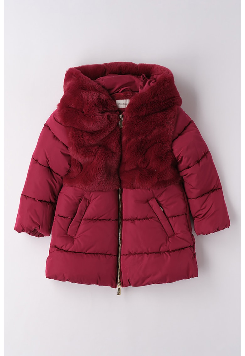 Geaca cu vatelina si segmente de blana sintetica