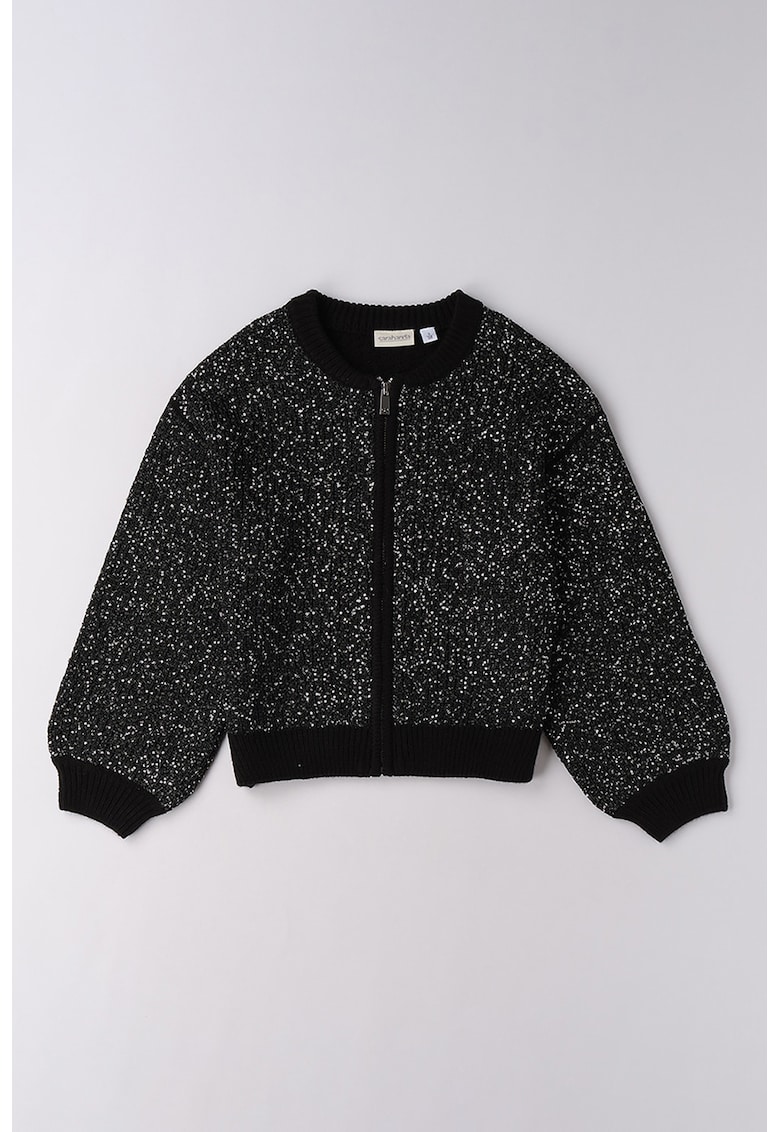 Cardigan cu fermoar si paiete