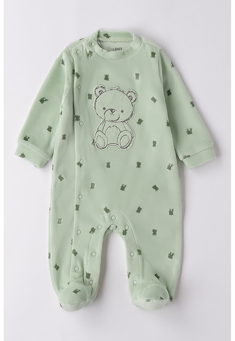 Salopeta din amestec de bumbac cu model urs