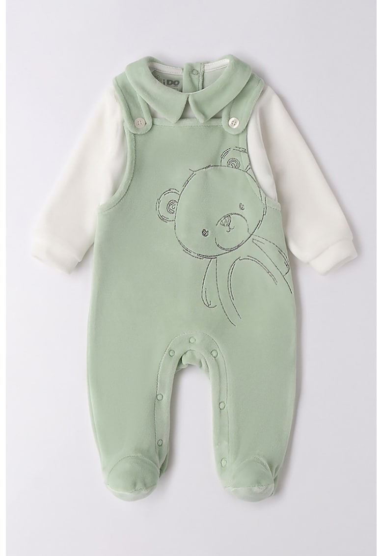 Salopeta cu model 2 in1 si aspect texturat de catifea