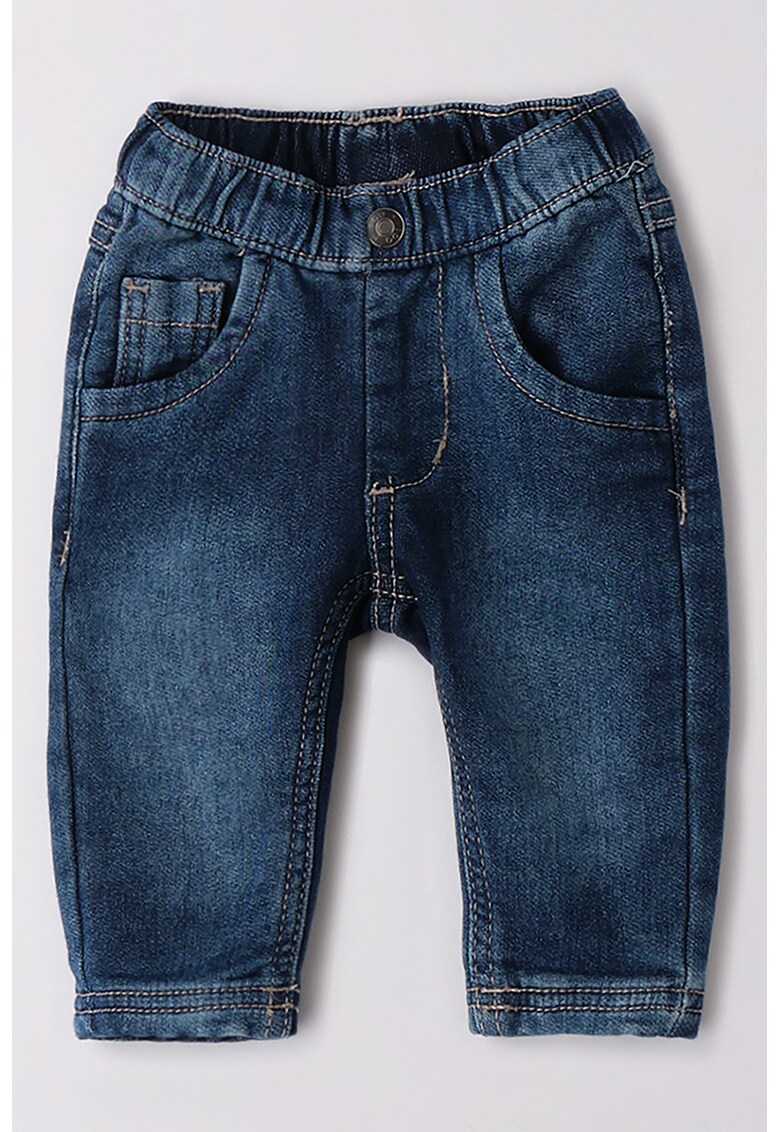 Blugi relaxed fit cu talie elastica - Albastru inchis