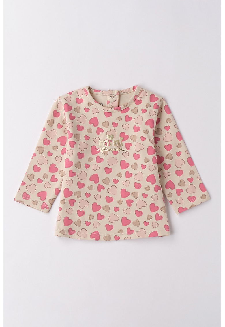 Bluza din amestec de bumbac cu model inimi