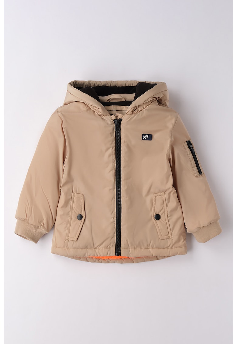 Jacheta cu gluga si buzunare - Maro nisip