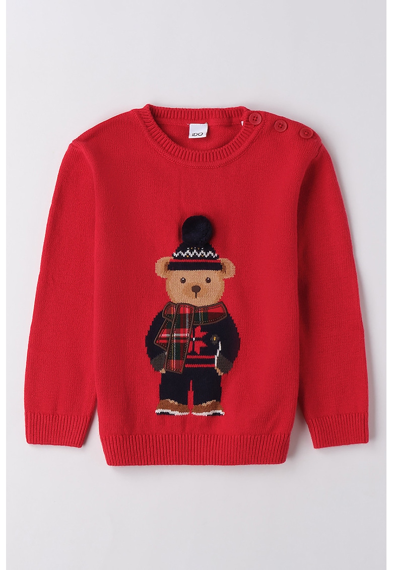 Pulover din amestec de bumbac cu model