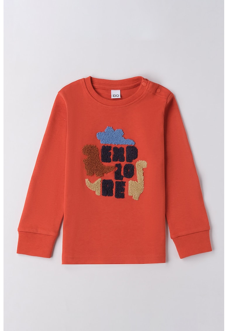 Bluza de bumbac cu aplicatie din terry Bluza de bumbac cu aplicatie din terry