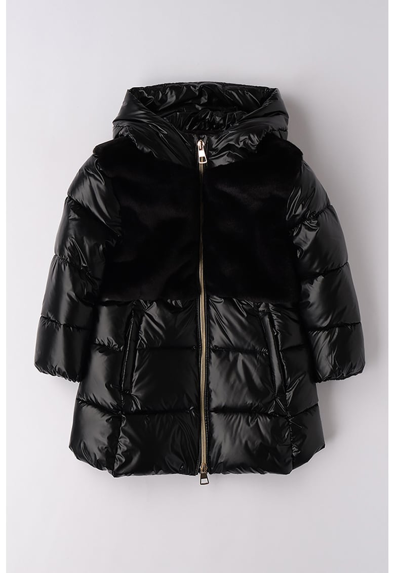 Geaca cu vatelina si doua texturi - Negru