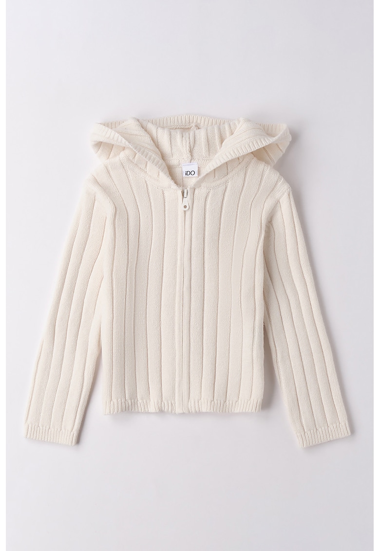 Cardigan slim fit cu gluga