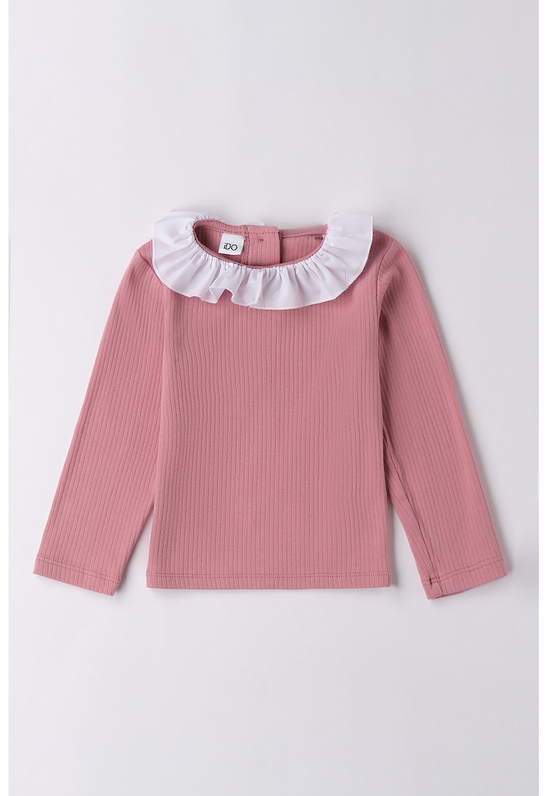 Bluza striata cu guler cu volane