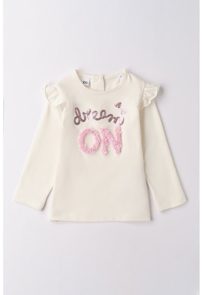 Bluza cu maneci cu volane si paiete