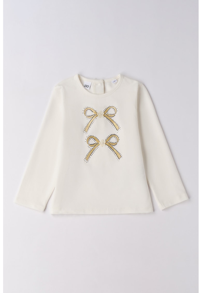 Bluza cu imprimeu stralucitor - Crem