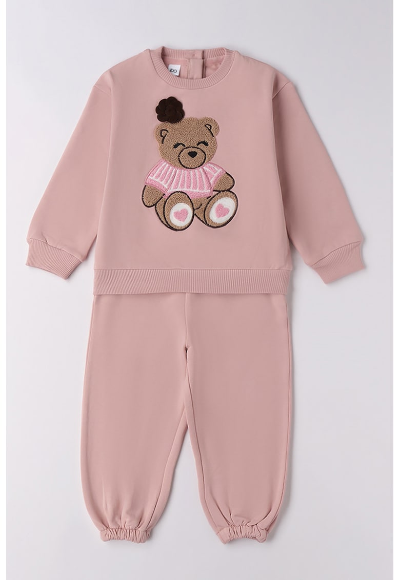 Set de bluza si pantaloni de trening - Roz prafuit