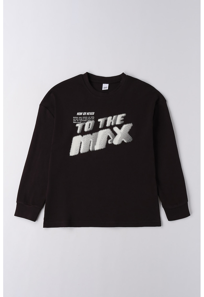 Bluza din amestec de bumbac cu imprimeu