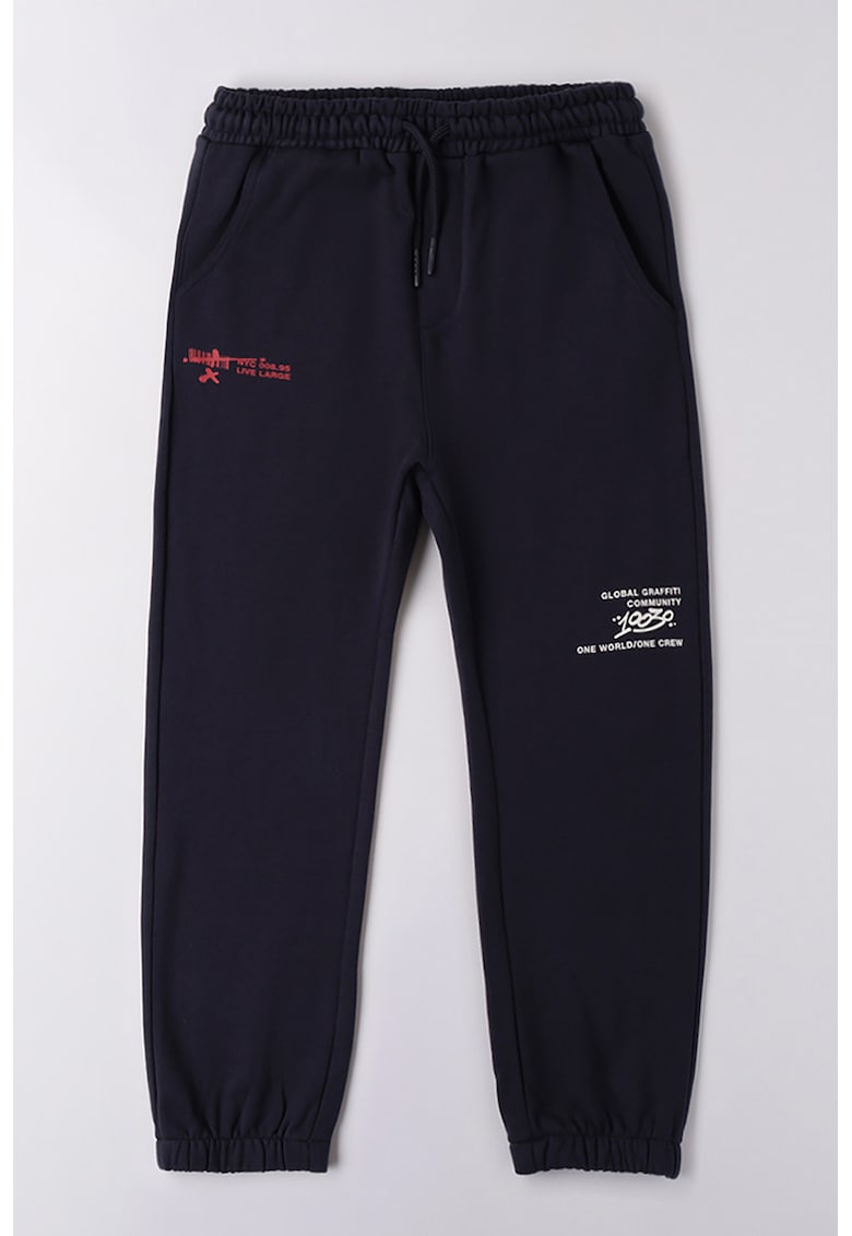 Pantaloni de trening cu imprimeu text