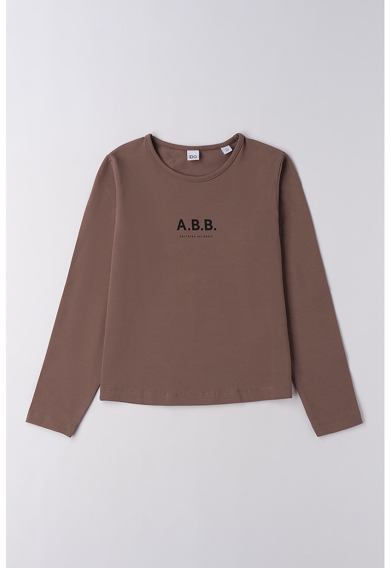 Bluza cu decolteu la baza gatului si imprimeu text