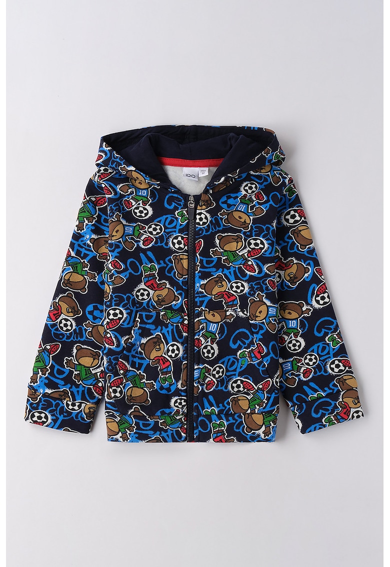 Hanorac cu fermoar si imprimeu grafic