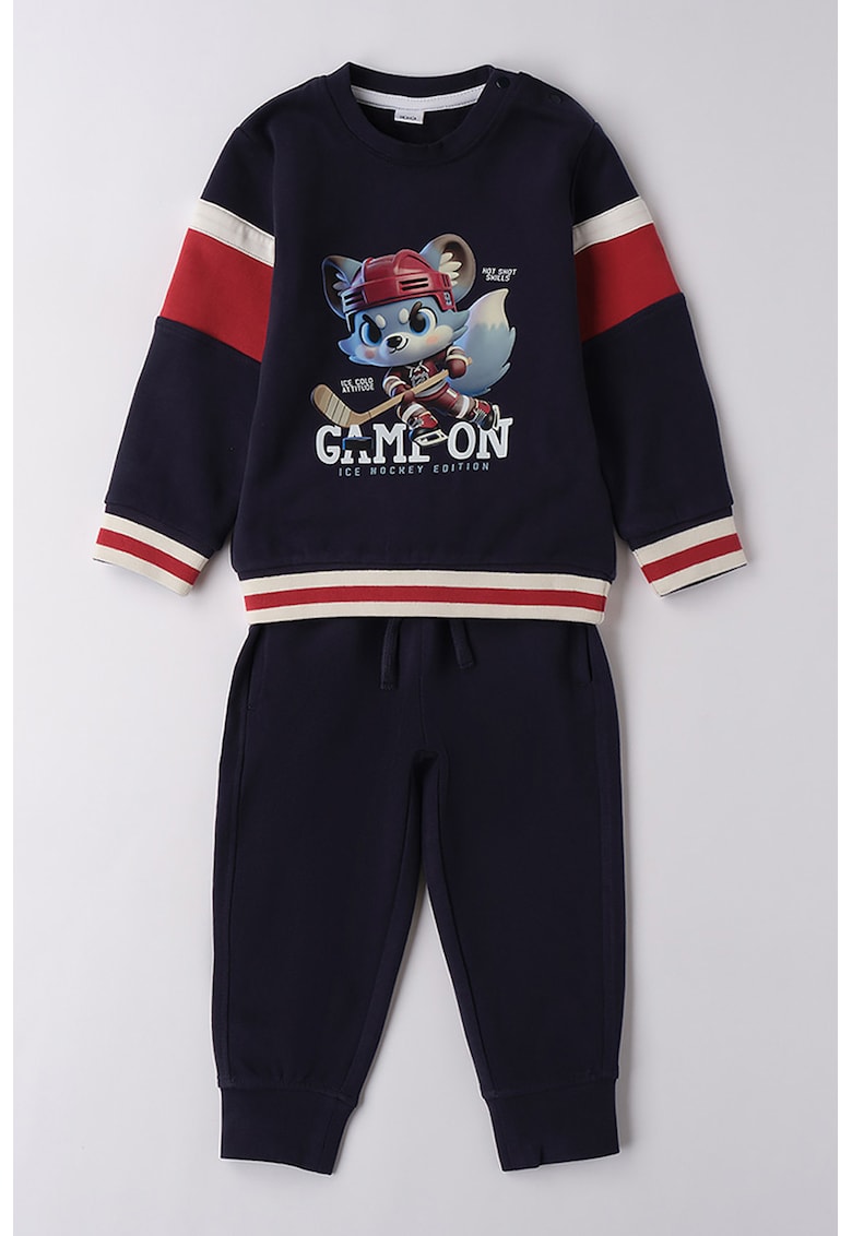 Trening cu pantaloni lungi si imprimeu grafic Trening cu pantaloni lungi si imprimeu grafic