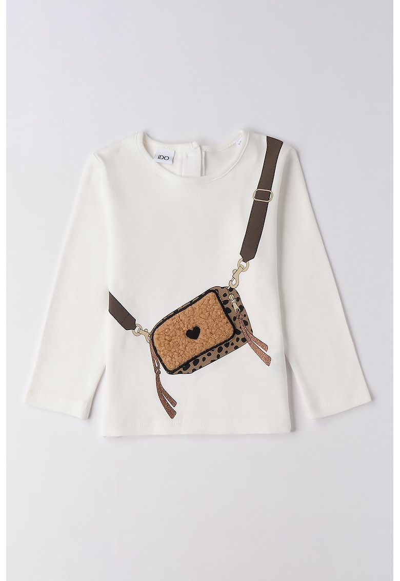 Bluza cu imprimeu grafic - Crem