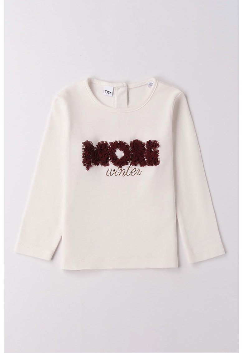 Bluza de bumbac cu model text