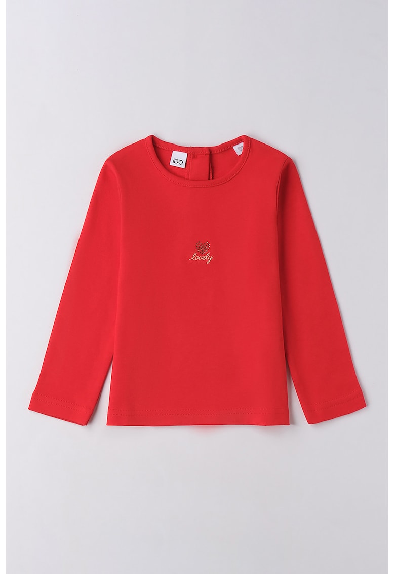 Bluza de bumbac cu decolteu rotund