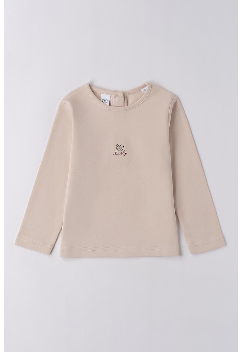 Bluza de bumbac cu decolteu rotund