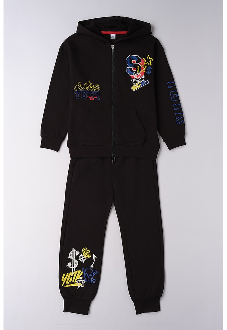 Trening cu imprimeu - fermoar si hanorac