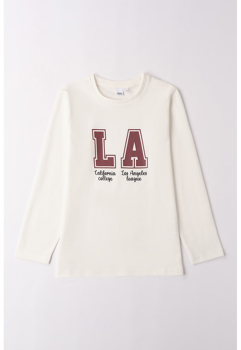 Bluza de bumbac cu imprimeu text