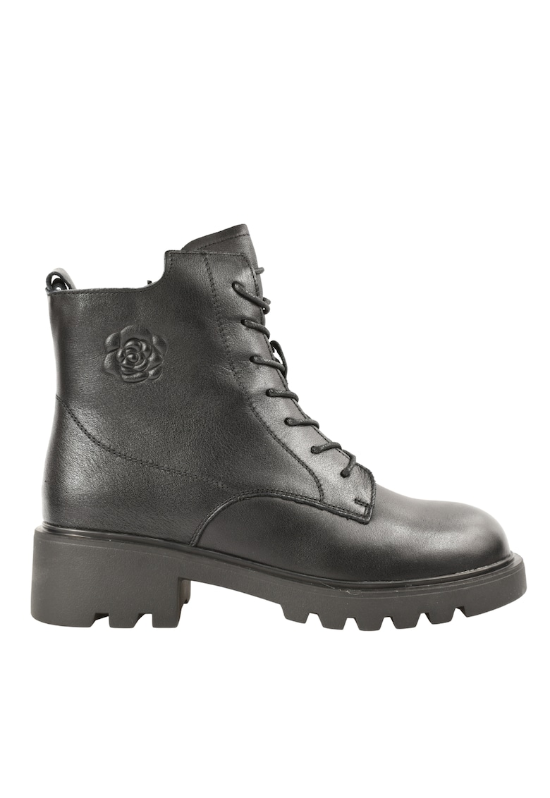 Ghete casual - dama - 5780 negru - piele naturala - cu toc Negru - Piele naturala