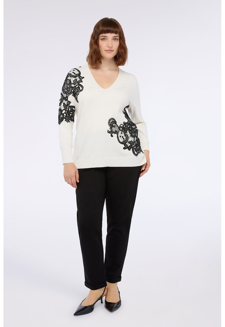 Pantaloni conici cu talie inalta - Negru