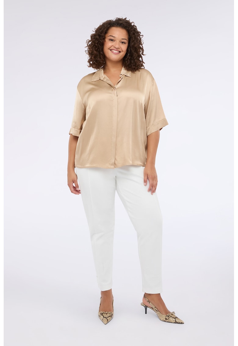 Pantaloni conici cu talie inalta