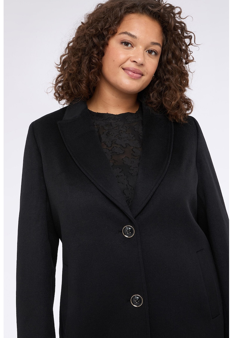 Palton din amestec de lana cu nasturi