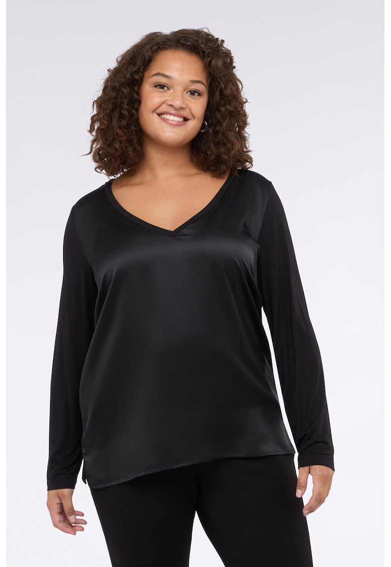 Bluza din satin cu decolteu in V
