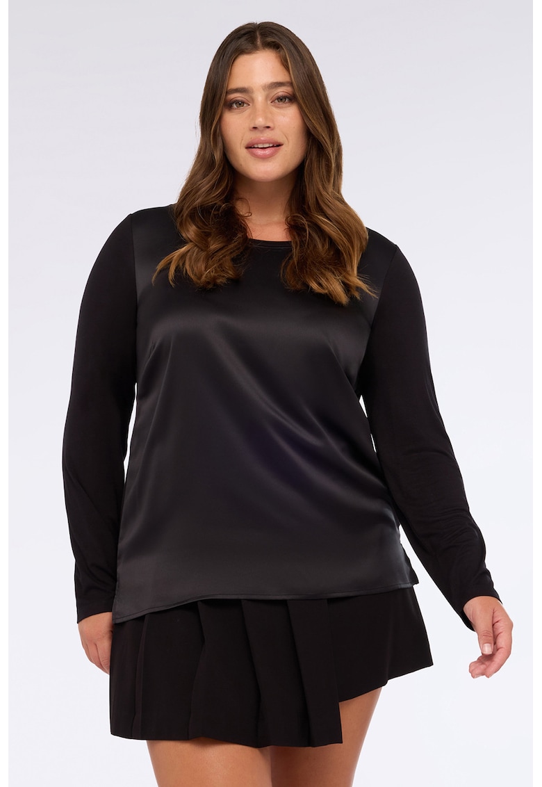 Bluza uni cu aspect de satin