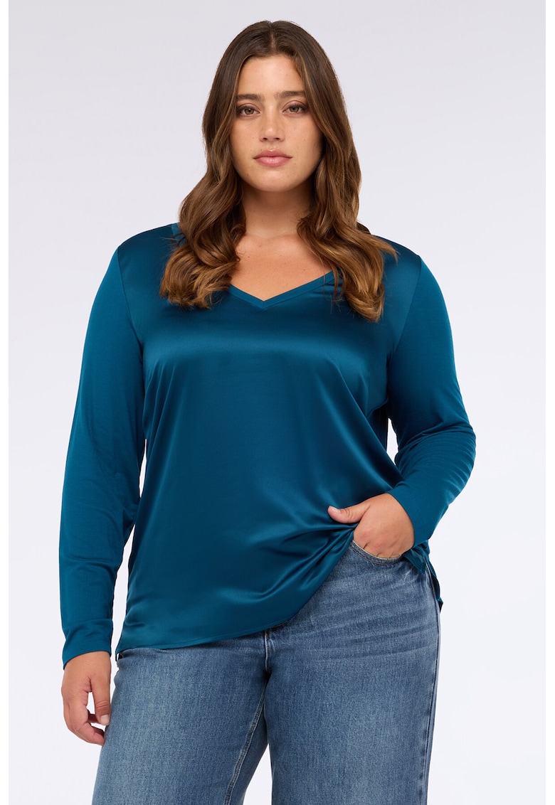 Bluza din satin cu decolteu in V