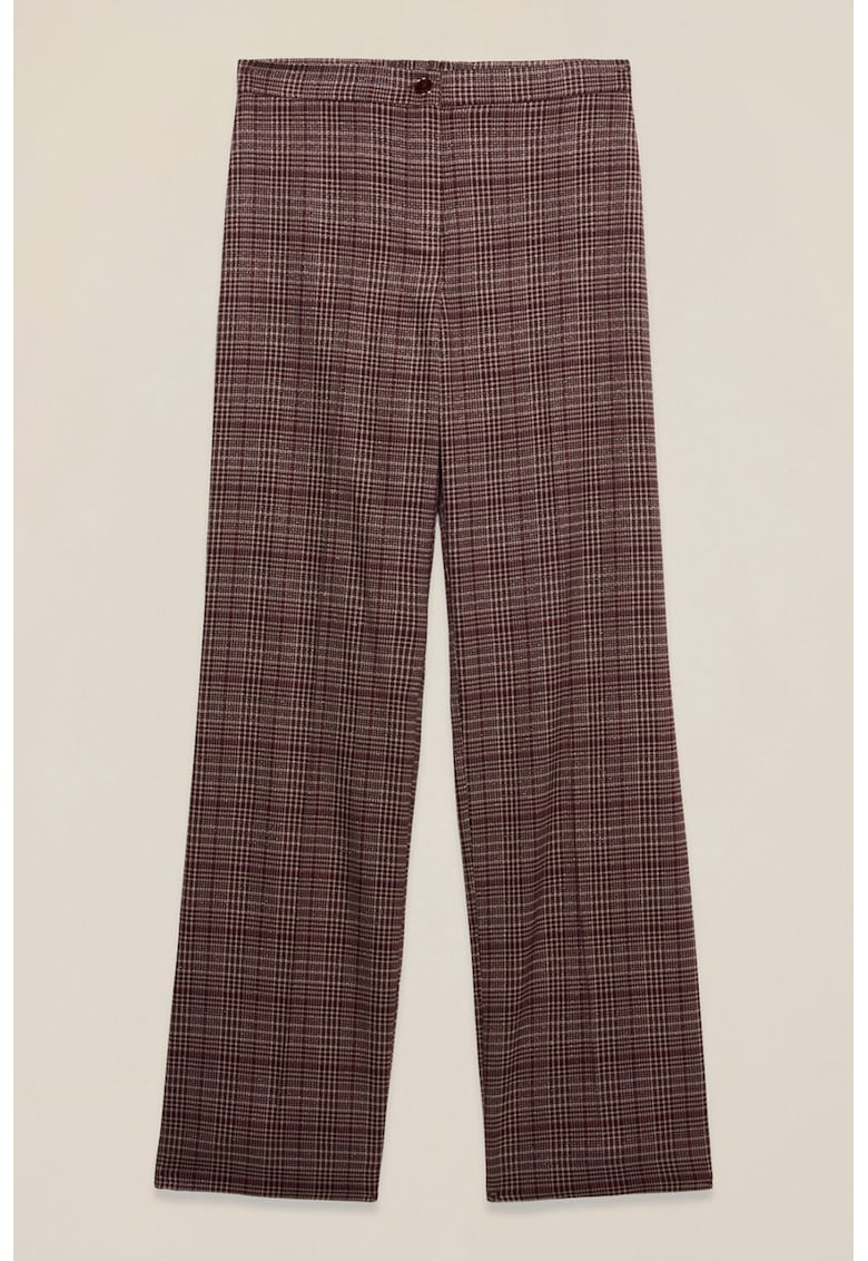 Pantaloni drepti cu model in carouri