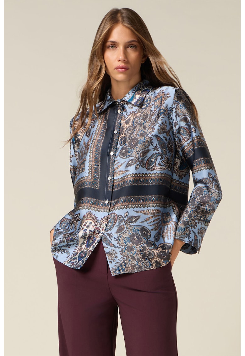 Camasa de satin cu imprimeu paisley