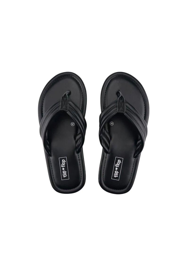 Flip-flops de dama Fauna Flip - negri - usori - din piele ecologica - marimea