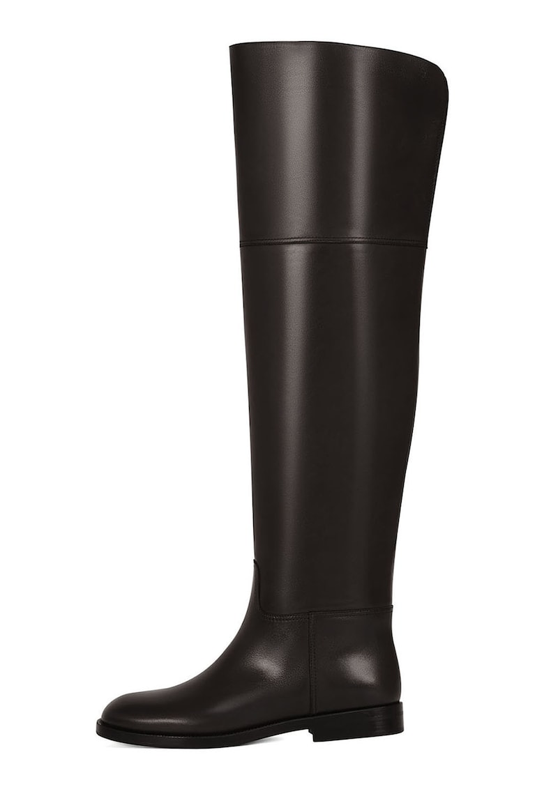 Cizme lungi din piele cu fermoar