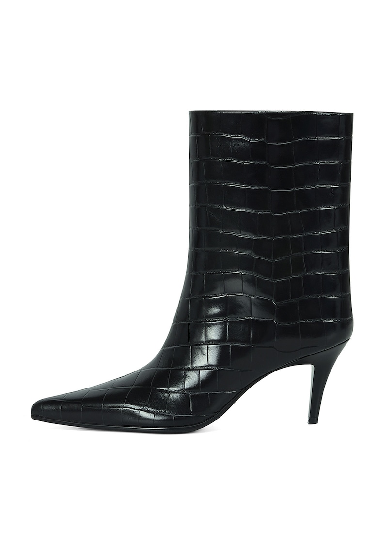 Cizme din piele cu toc kitten