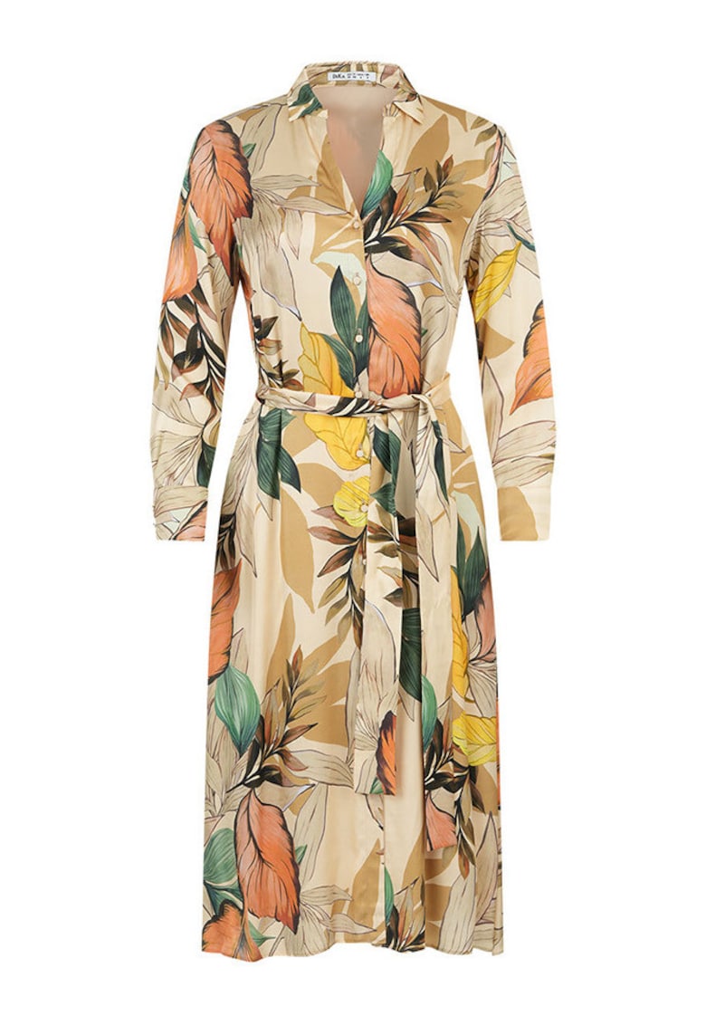 Rochie-camasa cu motive tropicale