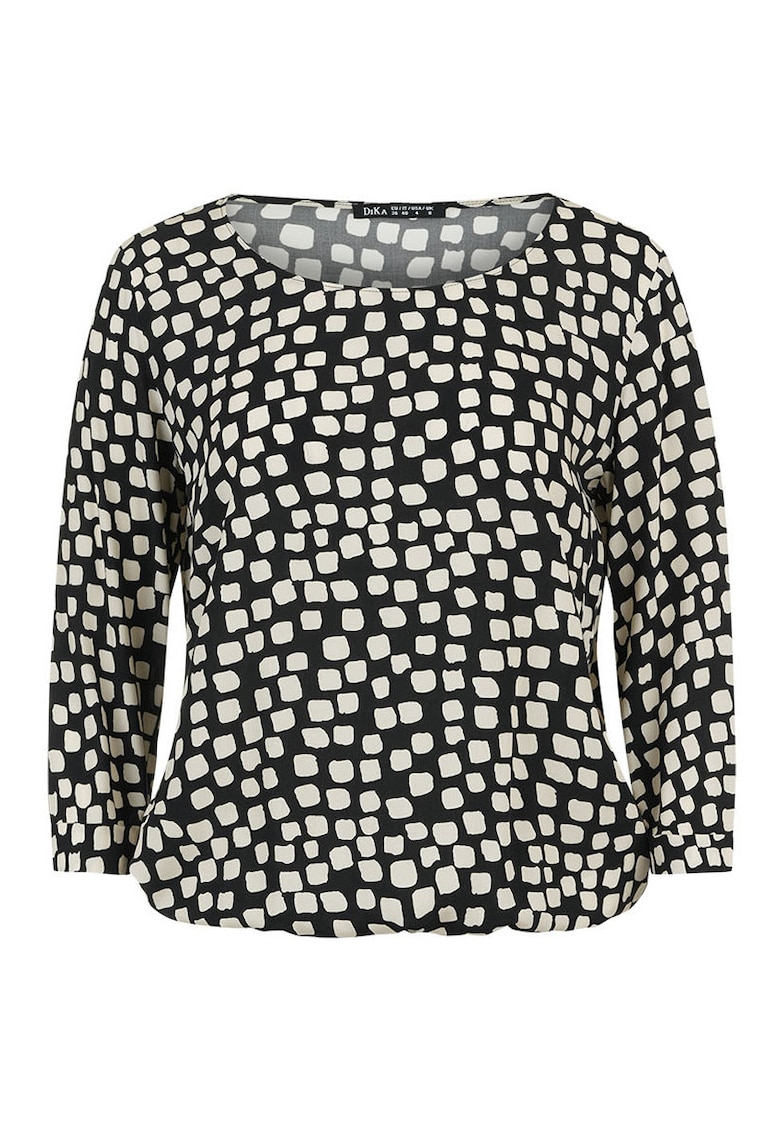 Bluza cu imprimeu geometric si maneci 3/4