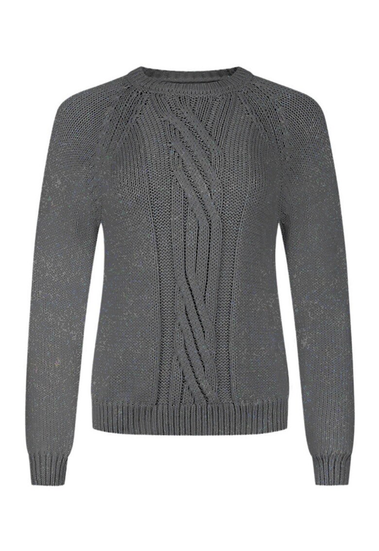 Pulover cu torsade din amestec de lana