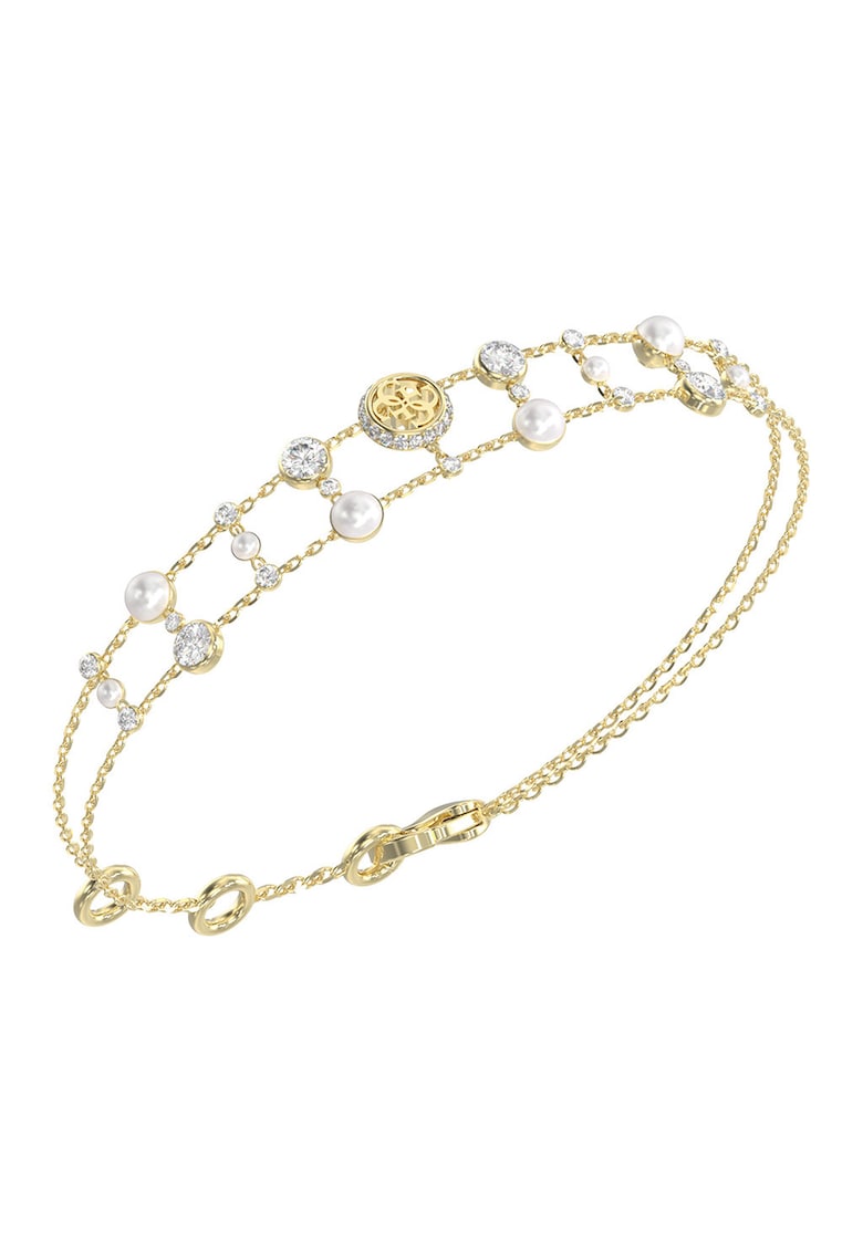 Bratara cu siraguri multiple decorata cu cristale si Mother Of Pearls