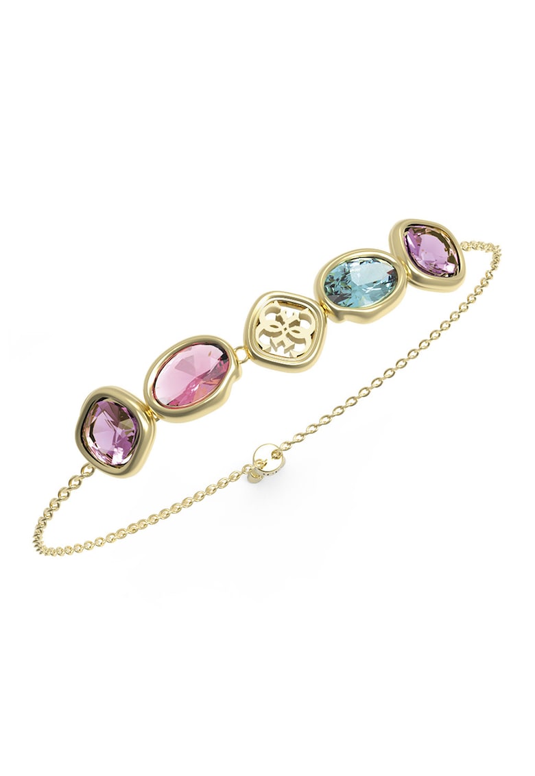 Bratara de otel inoxidabil cu cristale si talisman cu logo