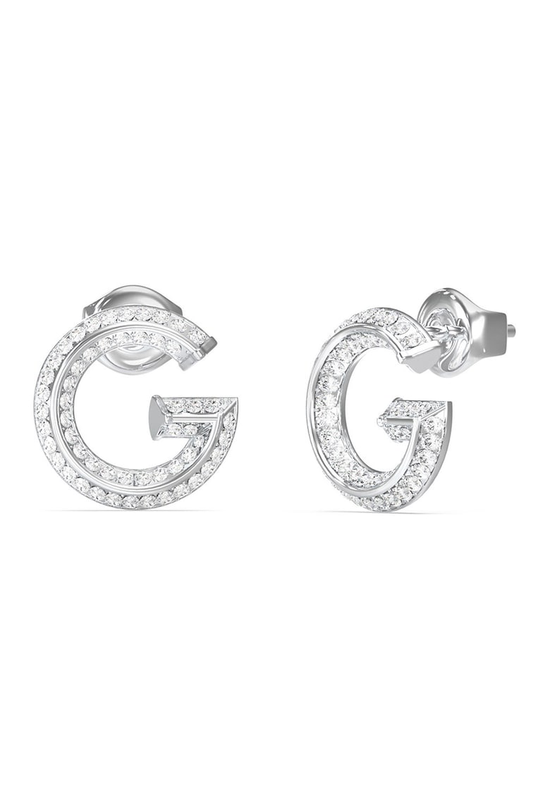 Cercei cu tija in forma de G din otel inoxidabil cu cristale