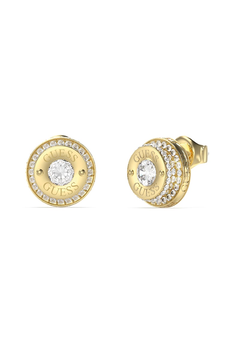 Cercei rotunzi cu tija  - cu cristale si zirconia