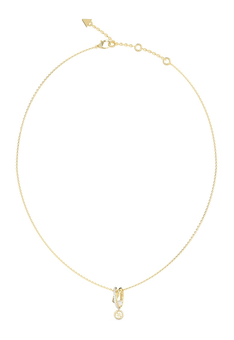 Colier de otel inoxidabil cu perla si cristale